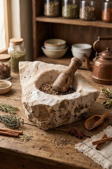 جرن كبة أنتيك حجر طبيعي